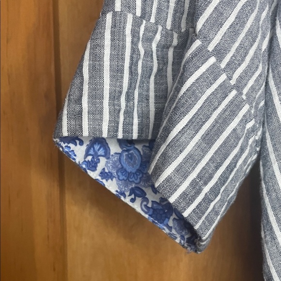 CASA CABANA Blue Striped Button Down Shirt 100%Cotton - Picture 6 of 13